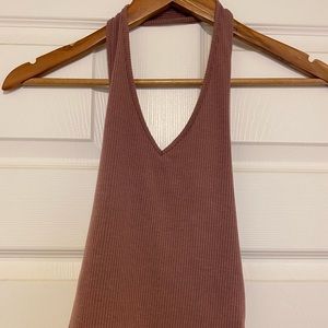 American Eagle Cropped Dark Mauve Halter Top